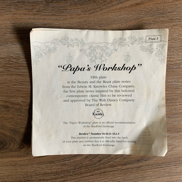 Beauty and the Beast collector plate #5 - Picture 2 of 3